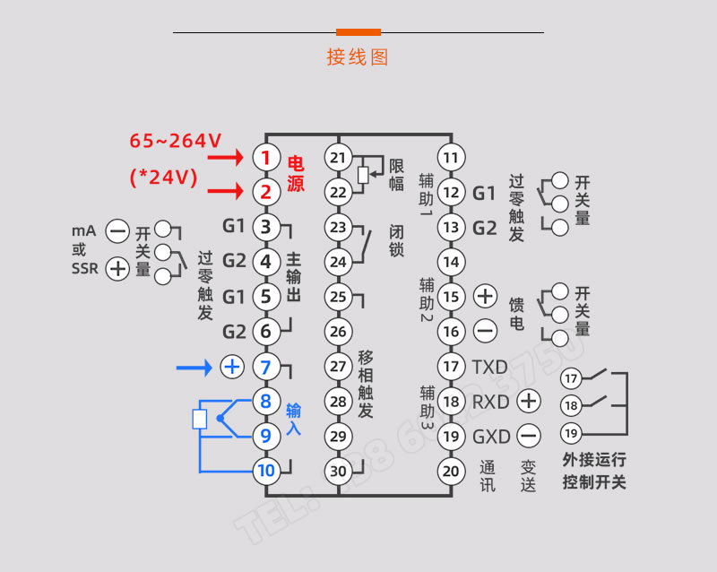 BT119系列溫度控制儀表接線圖