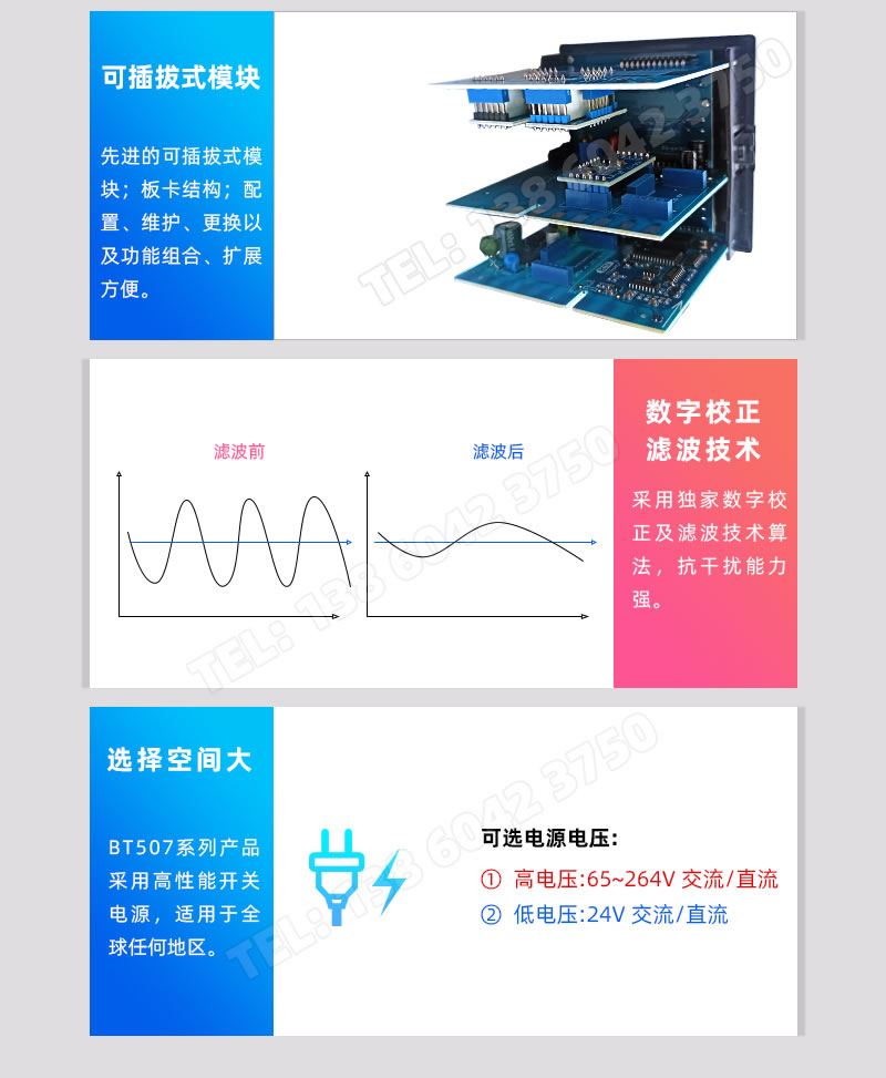 先進(jìn)的可插拔式模塊仙尔、板卡結(jié)構(gòu)罐葫、數(shù)字校正濾波技術(shù)