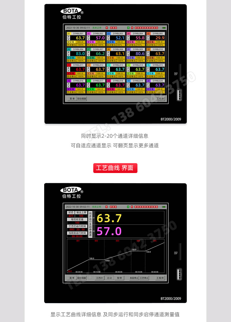 20通道詳細(xì)信息洪鸭、工藝曲線界面