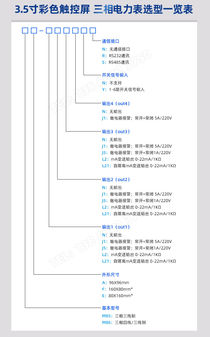 伯特三相多功能彩色觸控屏電力表，選型一覽